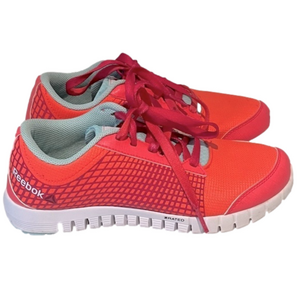 Reebok Z Rated Girls Lace up Sneakers Running Shoes Neon Coral Pink